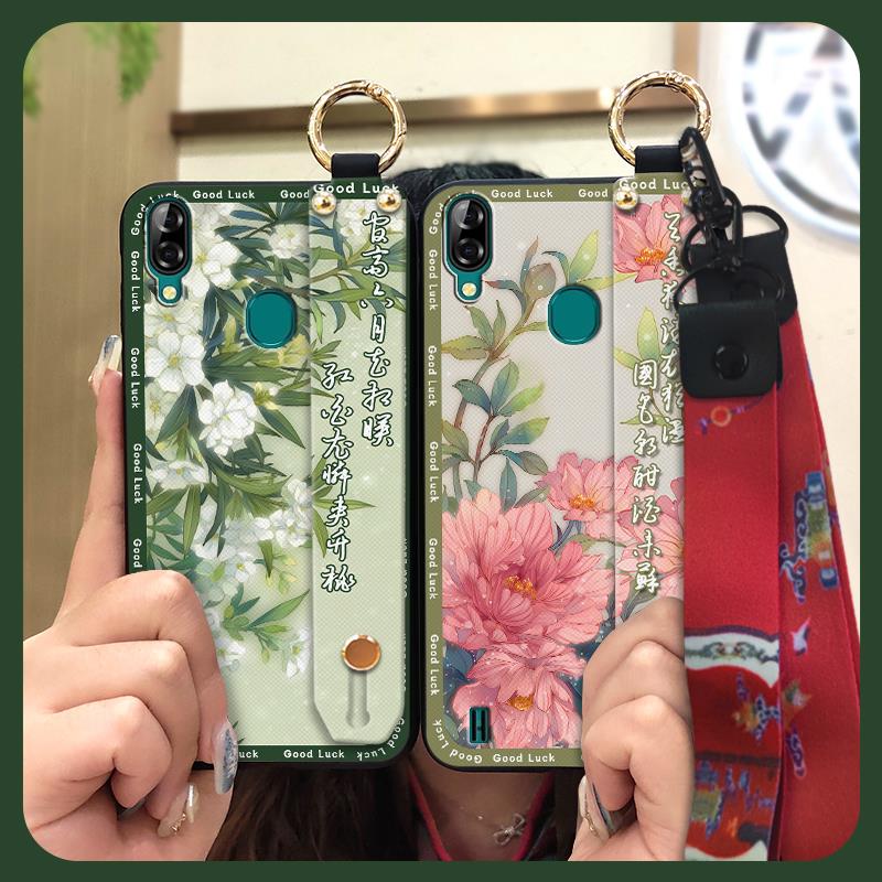 Soft case Silicone Phone Case For Blackview A60 Pro Waterproof Back Cover Kickstand Anti-knock Anti-dust Durable Lanyard