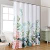 Emerald Green Eucalyptus Shower Curtain Fabric, Watercolor Plant Leaves with Floral Bathroom Shower Curtain Set with Hooks