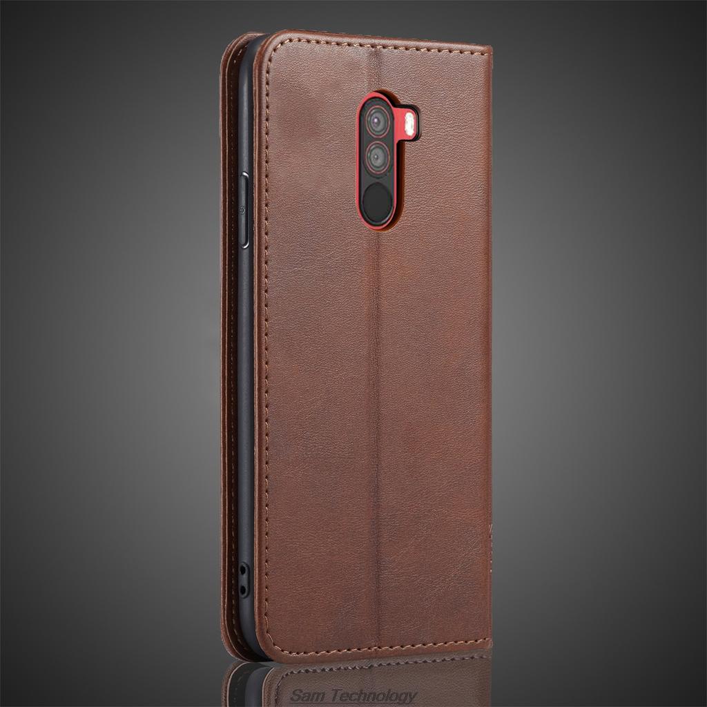 Magnetic Attraction Leather Case for Xiaomi POCOPHONE POCO F1 Holster Flip Cover Case Wallet Phone Bags Fundas Coque