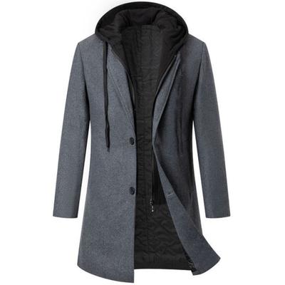 Herren Business Casual Gepolsterter Kapuzenmantel Herbst/Winter High-End Fleece Übergröße Jacke