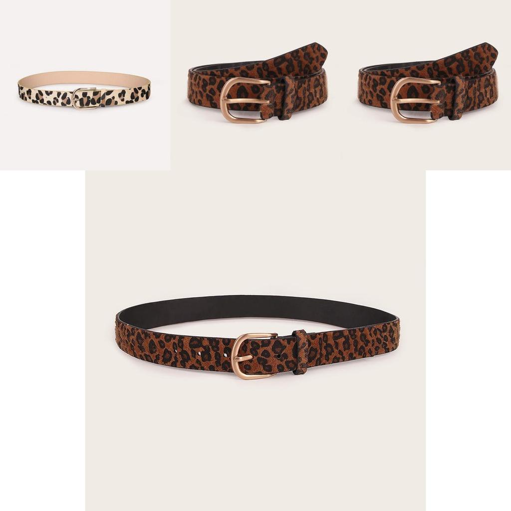 Womens Cheetah Animal Pattern Belt With Metal Pin Buckle For Casual Wear