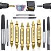 12PCS Damaged Screw Extractor Set, Material Stripped Screw Kit and 6 Damaged Bolt Water Pipe Remover Set for Thread