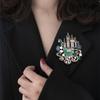 Rhinestone Castle Brooch for Women Vintage Palace Party Banquet Pin Gifts