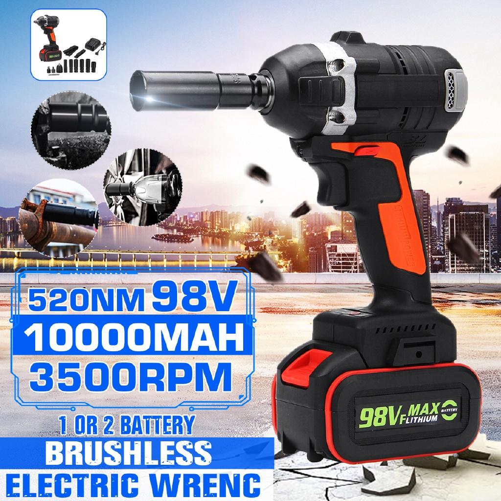 3500rpm 2 IN 1 Cordless Brushless Wrench Electric Socket Impact Wrench 10000mah Lithium-lon Battery Power Kit