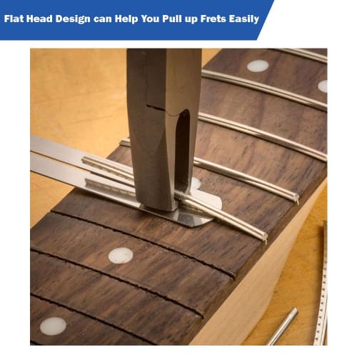 PANSHIYON Fret Removal Pliers, Flat Head Guitar Fret Puller Tool with Blue Rubber Coating for Acoustic Electric Guitar Bass