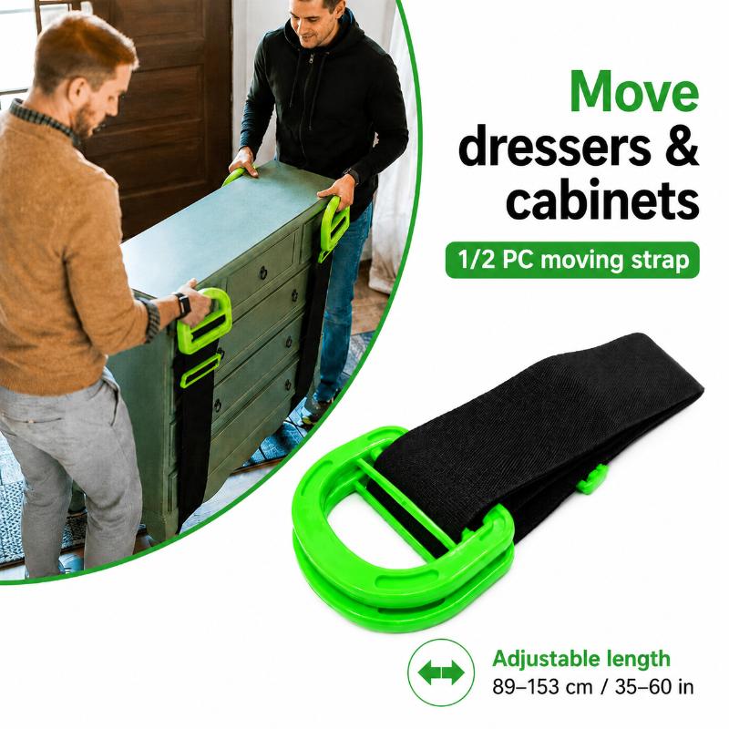 Furniture Carrying Strap Adjustable Length Moving Belt Heavy Box Lifter for Home Office Relocation Max Load 100 KG