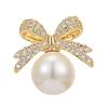 1 Pair Women Earrings Shiny Rhinestones Bowknot Decor Faux Pearls Stud Earrings Piercing Ear Studs Jewelry Accessories