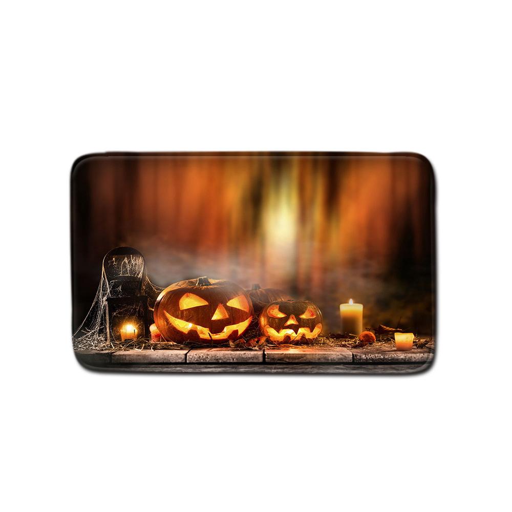 Halloween Shower Curtain Floor Mat Combination Four-Piece Set Bathroom Toilet Carpet Shower Room Foot Mat