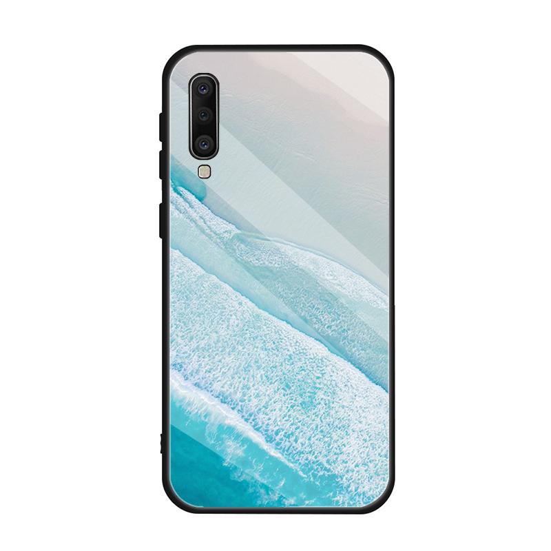 Gradient Ocean Tempered Glass Case For Samsung Galaxy A10S A10E A20S A20E A30S A40 A50S A60 A70 A80 A90 A6 A7 A8 Cover Shell
