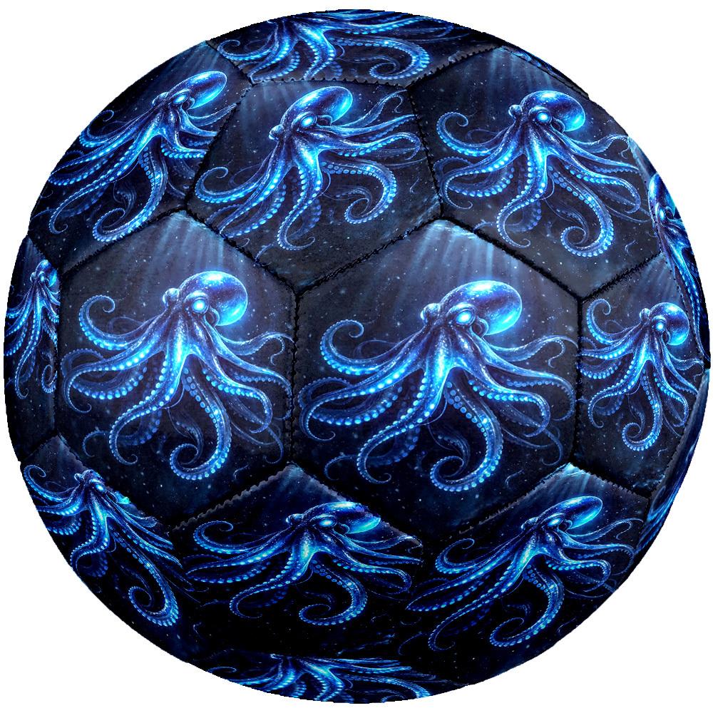 1pc Oceanic Glow Theme Soccer Ball Football, Size 5, Lightweight PVC, Outdoor Training Soccer Ball,Gift c6531