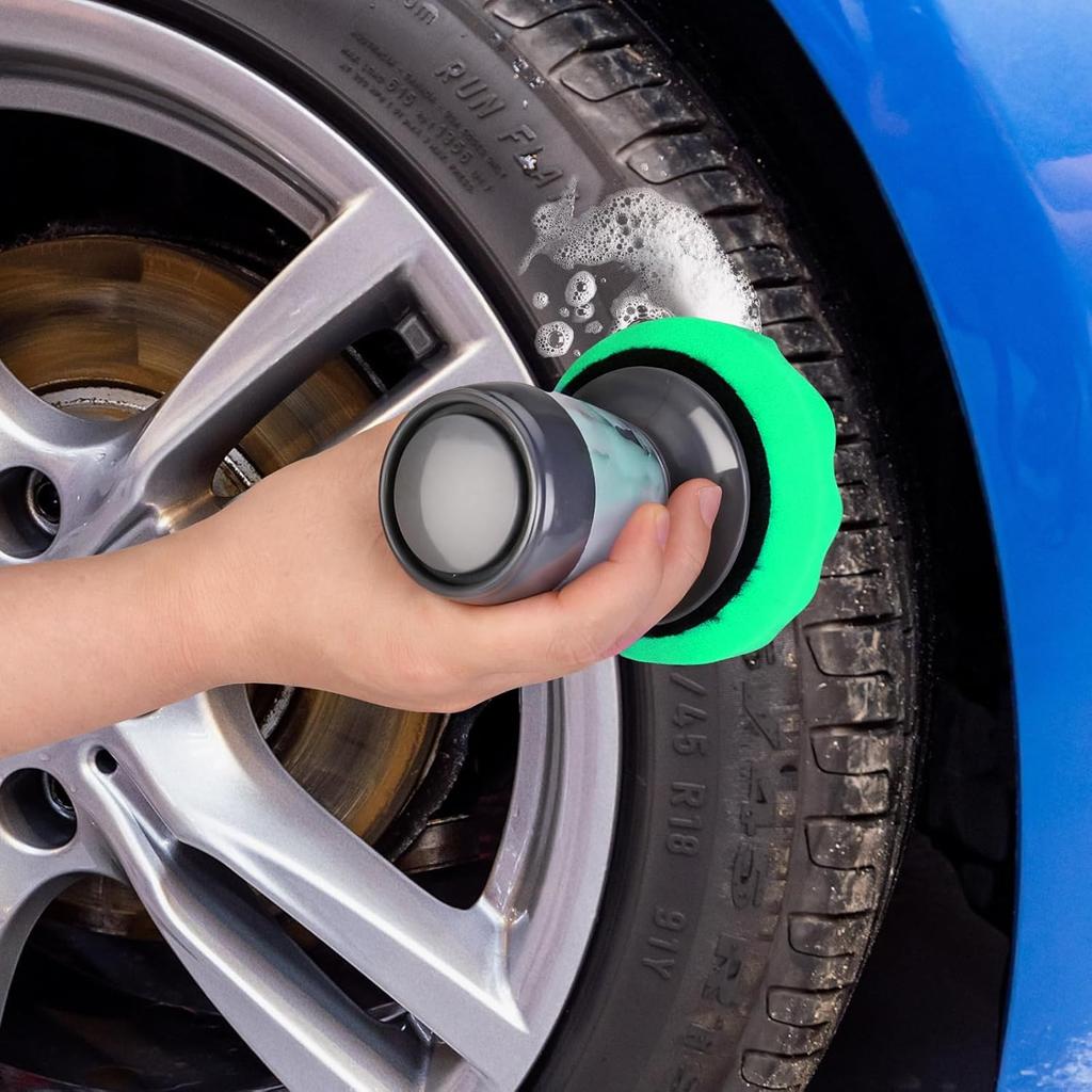 Flow Tire Shine Applicator, Reusable Car & Truck Tire Dressing Applicator, No-Drip Streak-Free Tire Shine Applicator Pad, Car Detailing Foam Sponge