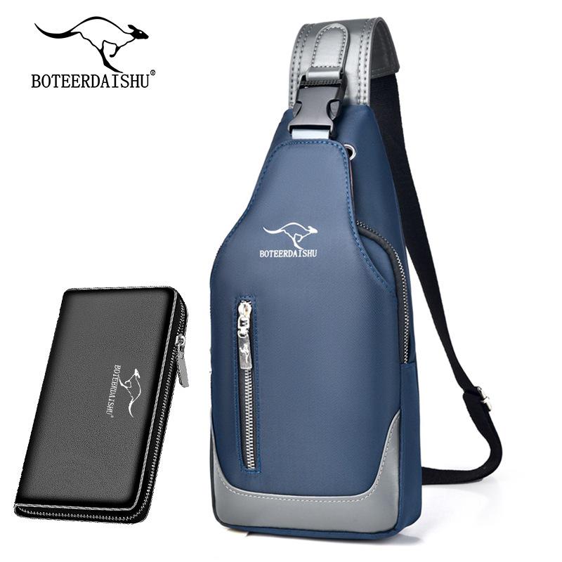 Męska wodoodporna torba crossbody z tkaniny Oxford - styl koreański, modna torba na jedno ramię