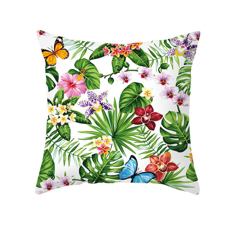 Ins Summer Green Plant Pillow Cover New Watercolor Pineapple Sofa Cushion Cover Home Supplies Pillow