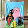 Barbapapa cartoonPrinted Flannel Blanket Cozy Skin-Friendly Warm Throw for Couch Bed Indoor Daily Use