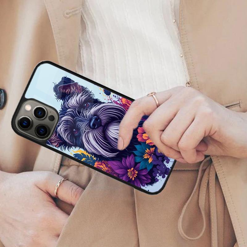 Miniature Schnauzer dog art Magnetic Phone Case For APPLE iPhone 17 Air 16 14 13 12 Pro Max 15 Plus Charge With MagSafe Cover