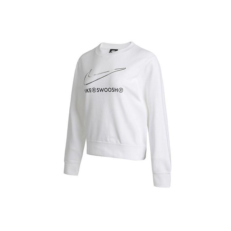 Nike As W Nsw Swsh Crew Fleece Logo Print Sports Sweatshirt Women Sweatshirt White DJ6947-100