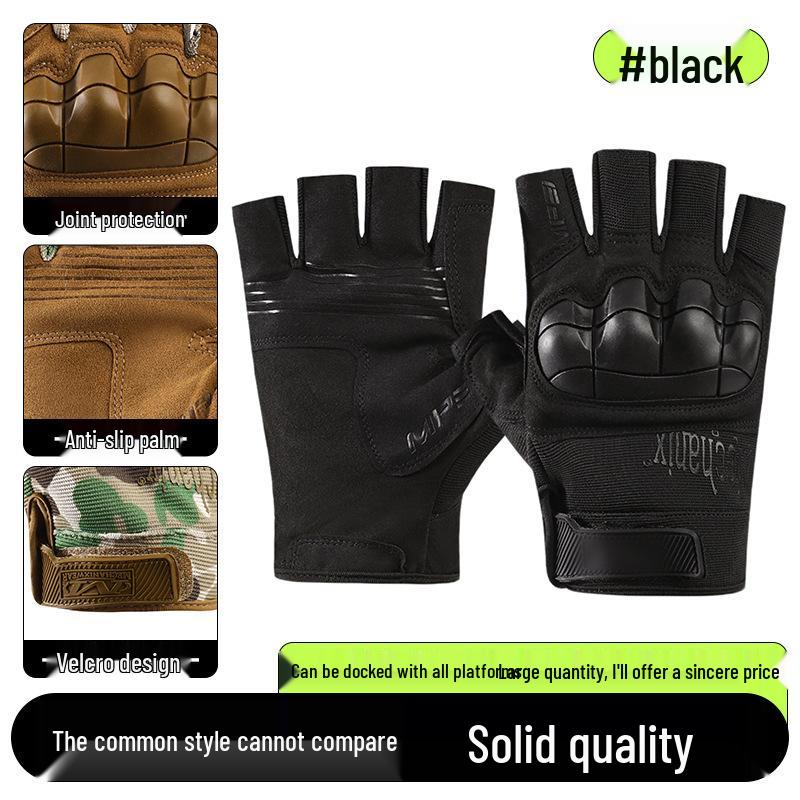Men's Full-Finger Outdoor Tactical Gloves - Cut-Resistant, Wear-Resistant for Motorcycle Riding & Combat