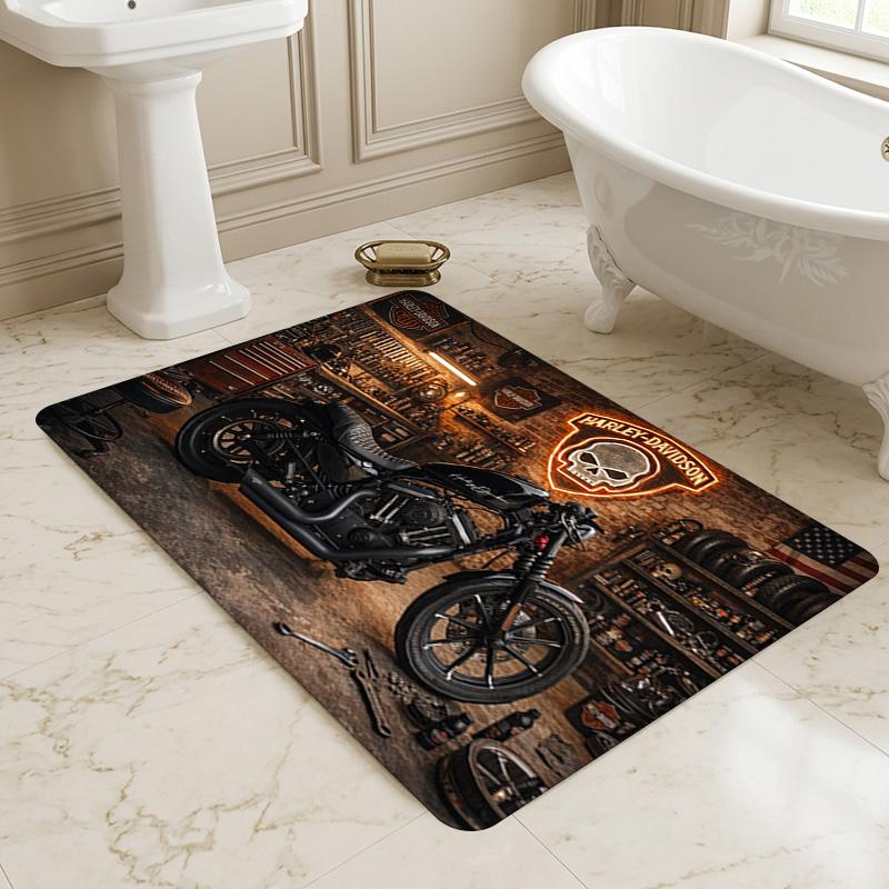Motorcycle Workshop Living Room Nonslip Area Rug Soft Carpet For Bedroom Game Playroom Sofa Office Home Decor Doormat Christmas Gift C9291363