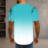 Men Plus Size Round Neck Short Sleeve Clover Printed T Shirt White Green Casual