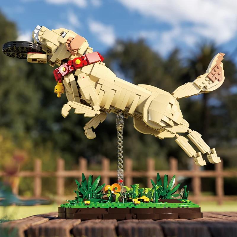 1257-teiliges Labrador Retriever Bausteinset, kreatives Tiermodell, Schreibtischdekoration, DIY-Spielzeug für Kinder, Weihnachtsgeschenk