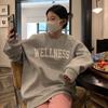 Frauen Langarm O Hals lose Pullover weibliche Tops einfarbig Sweatshirts