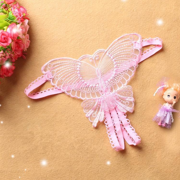 Elegant Hollow Embroidered Crotchless Thong - Ladies' Sexy Lingerie