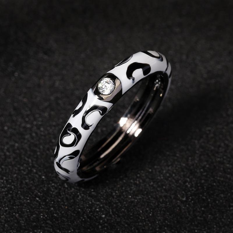 Enamel Colored Glue Ring European and American Tree Vine Colored Leopard Print Butterfly Insect Colorful Ring