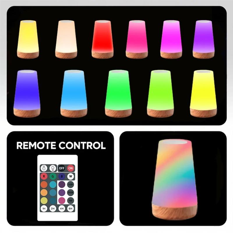 Night Light Dimmable Touch Lamp Rechargeable 13 Color Light Atmosphere Table Lamp Bedroom Living Room Party Decorations Gift
