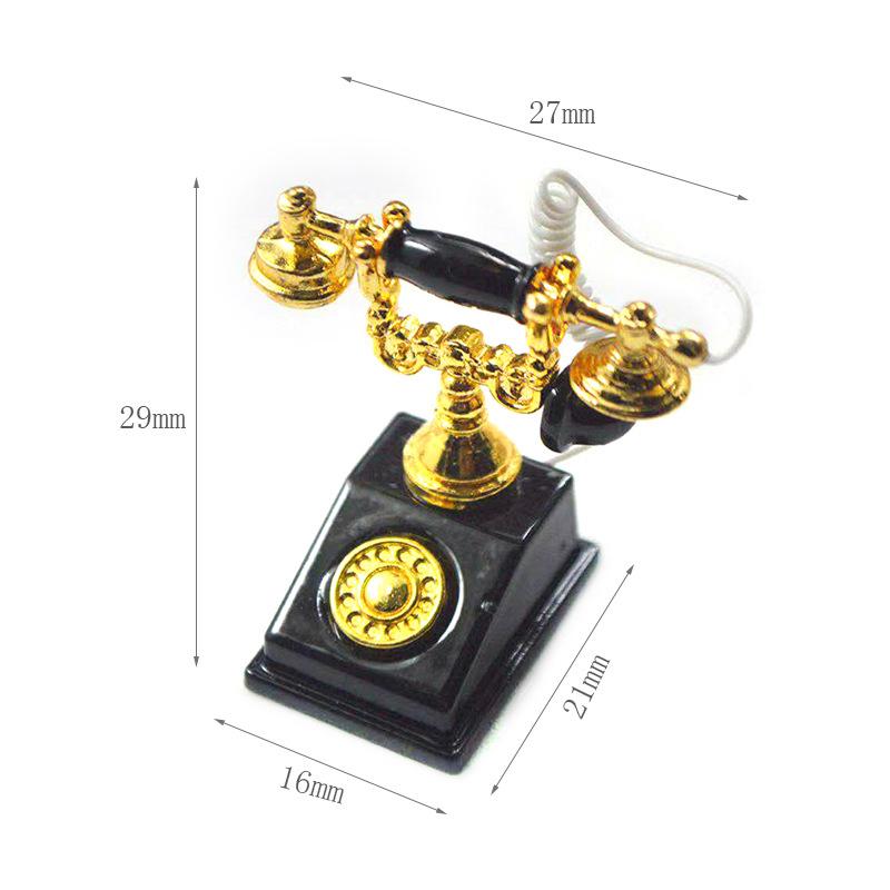 1:12 Doll House Accessories Retro Nostalgic Phone Model Simulation Life Scene