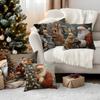 Vintage Santa Claus Cushion Pillowcase Printed Polyester 45X45Cm Throw Pillowcover Decorative Sofa Cushion Pillowslip Home Decor