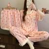 Leopard Print Women's Summer Short-Sleeve Cotton Pajama Set