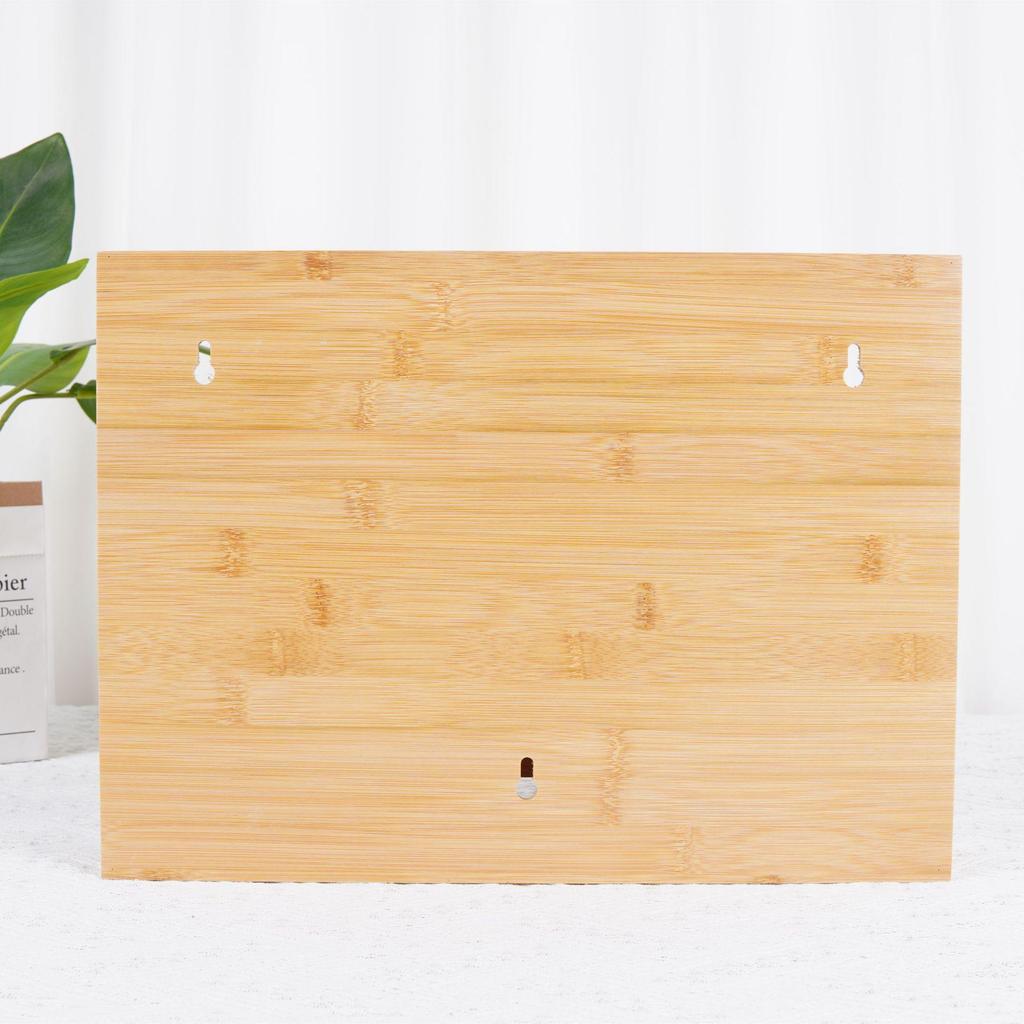 Bamboo Wood Drawer Storage Box with Aluminum Foil & Plastic Wrap Cutter