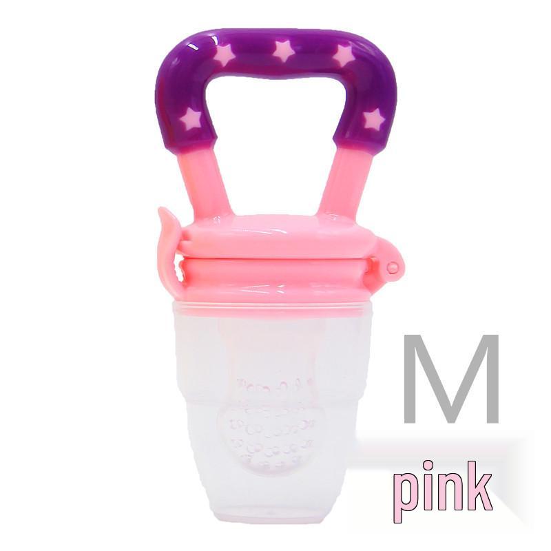 Silikon Baby Obst- & Gemüse-Beißring Schnuller mit fröhlicher Biss-Tasche