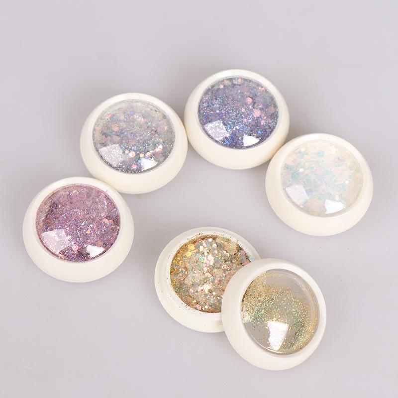 6Pcs/Set Nail Glitter Diy Flake Nail Art Hexagon Glitter Powder Mermaid Sequins