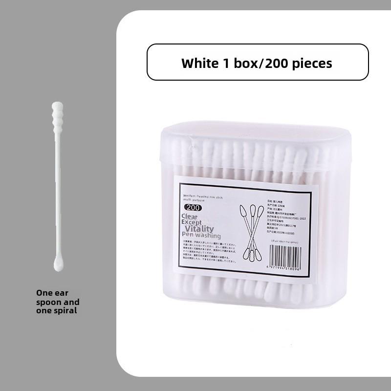 Black Cotton Swab Japanese Ear Pick - Disposable Double-Headed for Blackhead Cleaning