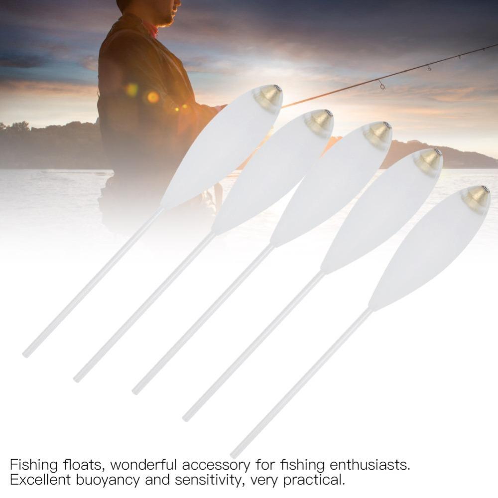5PCS Slow Sinking Sinking Float White Gold Fishing Bobber Durable Fishing Floats Fly Fishing