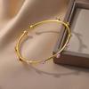 18K Gold Geometric Blue-Eyed Evil Eye Bracelet - Colorful and Versatile.