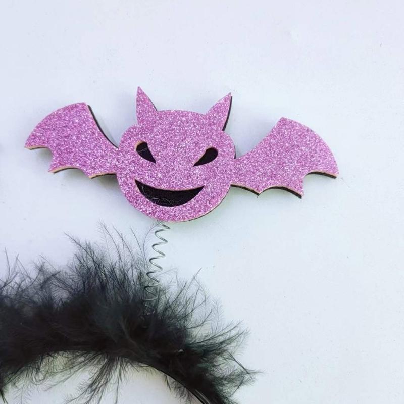 Gothics Sequins Bat Hairband for Adult Kids Cosplay Party Costume Day of the Death Bat Headpiece Halloween Accessories