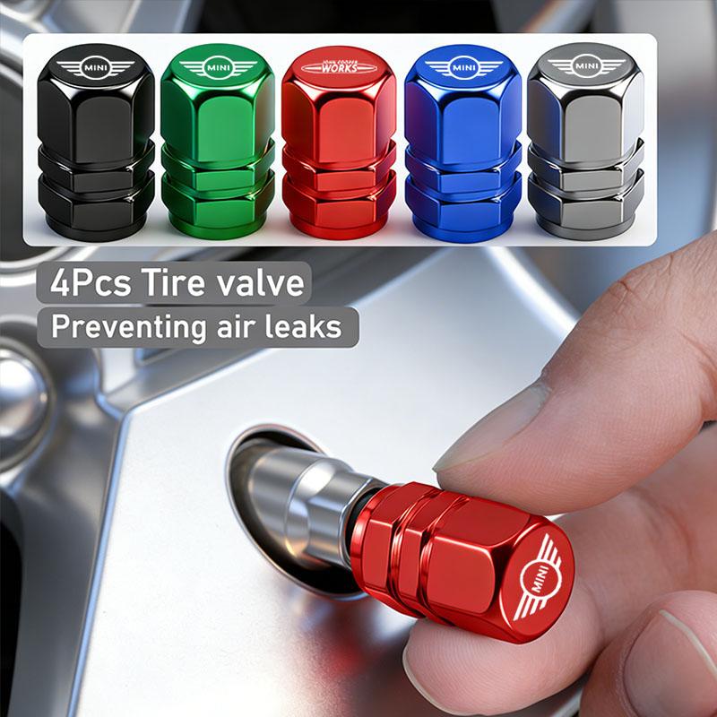 4Pcs 3D Metal Car Tire Valve Caps Wheel Dust Cover For BMW Mini Works Cooper F54 F55 F56 F57 F60 R50 R52 R53 R55 R56 R57 R58 Btrme66