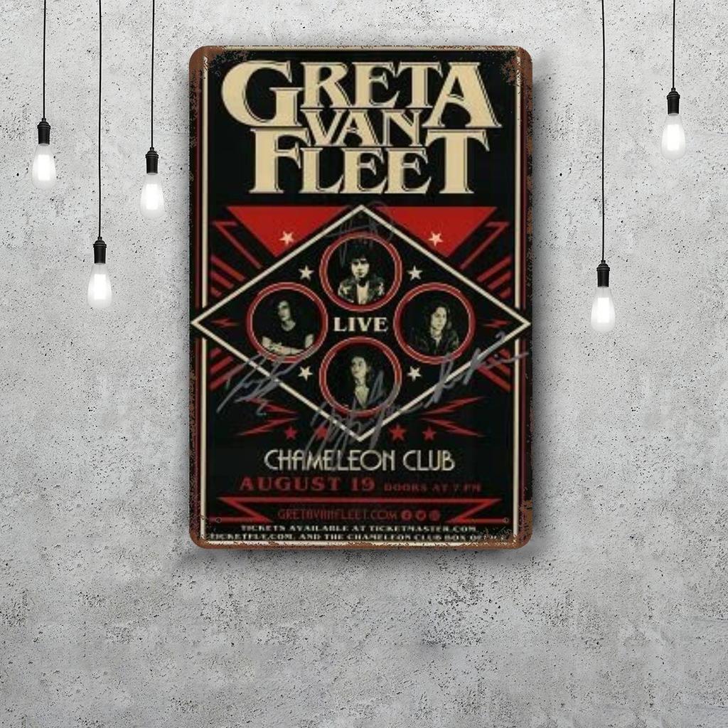 Greta Van Fleet Metal Signs Wall Decor Vintage Tin Signs Captain Metal Poster Decor for Bar Pub Club Wall Decoration