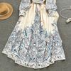 Summer Floral Sweet Mini Dress Women Print French Elegant Fairy Dress Female Korean Fashion Cute Party Midi Dress Summer 2024