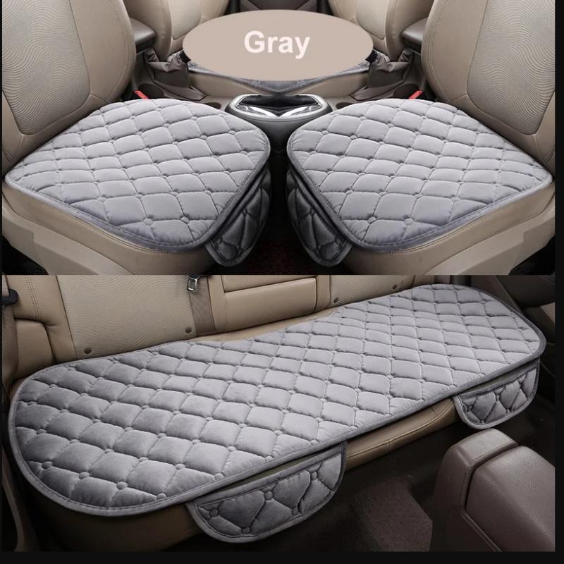 Winter Car Seat Cushion Heating, Insulation, Thickening, Cold Resistance, Winter Short Plush Three Piece Set, Complete Set, Five
