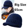 Big Size 65cm Keep Warm Beanies for Men Outdoor Short Brim Duck Tongue Cap Winter Plush Thick Fried Dough Twists Knitting Hat