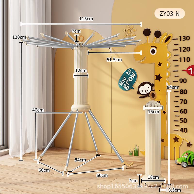 Floor-Standing Multi-Functional Space-Saving Indoor Clothes Drying Rack