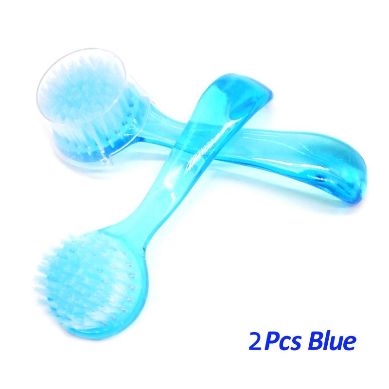 2Pcs/Pack Multifunctional Brush Plastic Nail Cleaning Brushes Round Head Powder Clear Scrubbing Dust Remover Manicure Tools