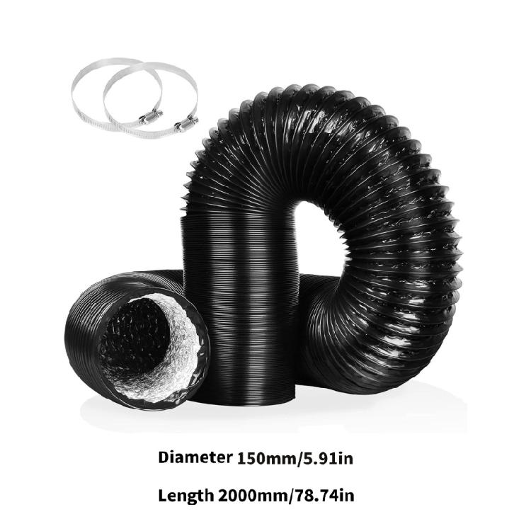 Permanent Aluminum PVC Compound Ventilation Hose 150mm For Kitchen Exhaust And Bathroom Ventilation