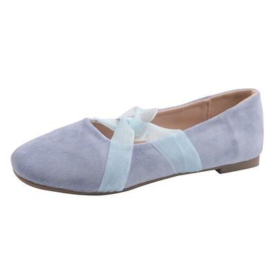 Fashion 2025 New Lace Suede Flats Soft Shoes Autumn Comfort Fairy Loafers Shoes Fashion Casual Sneaker Elegant Dress Walking Zapatillas