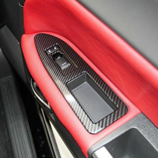 For Challenger 2009-2014 Window Lift Switch Knob Button Cover Panel Carbon Fiber