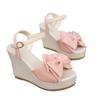 Fashion Women Sandals Fashion Bow Wedges High Heels Sandals Women Brand New Peep Toe Platform Sandals Casual Party Daily Woman Shoes