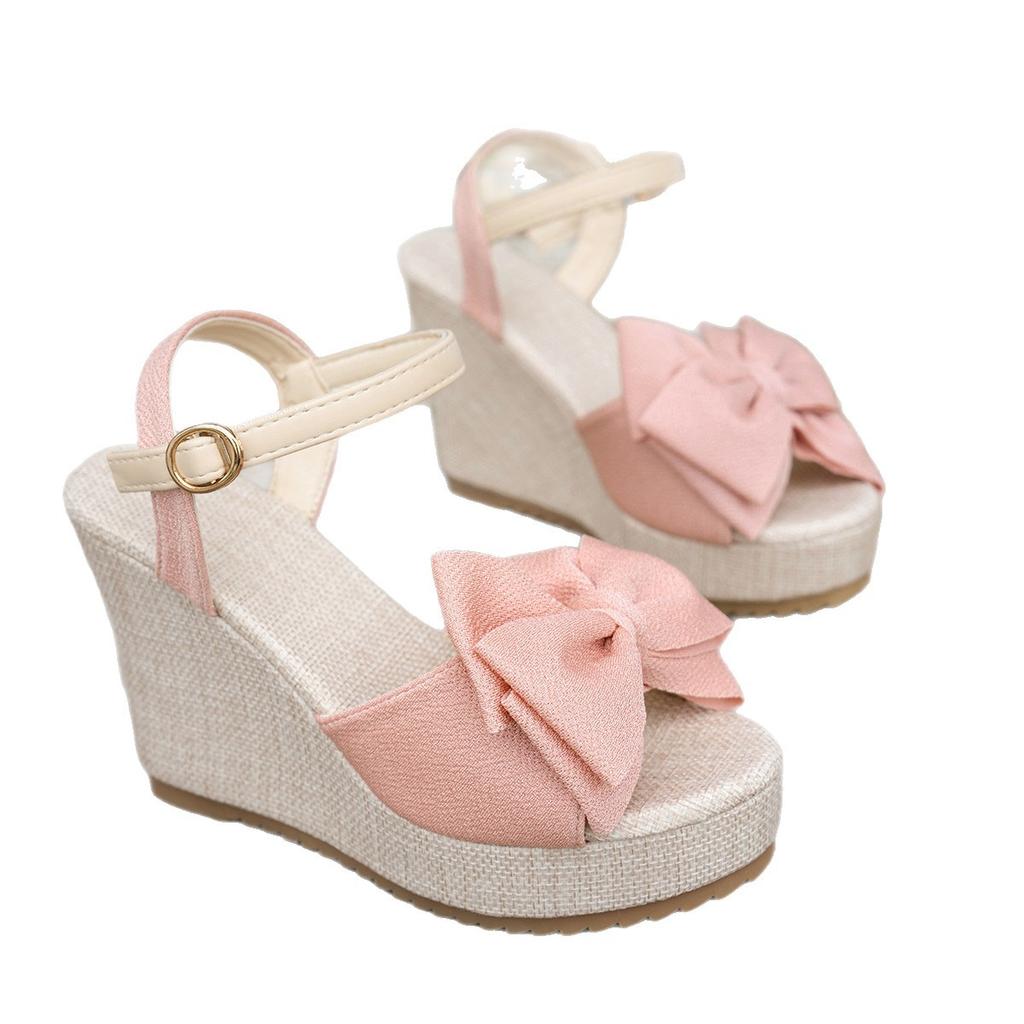 Fashion Women Sandals Fashion Bow Wedges High Heels Sandals Women Brand New Peep Toe Platform Sandals Casual Party Daily Woman Shoes